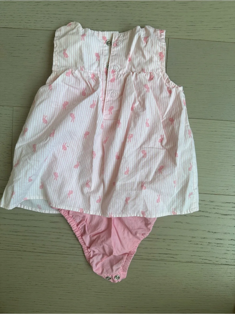 Carter's Pink Bunny Print Dress Romper with Bow